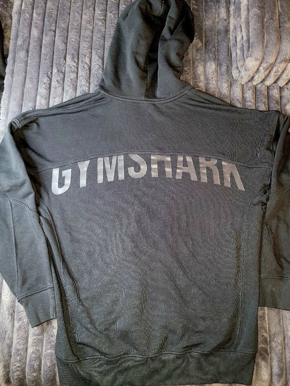 Gymshark Men's Black Full-Zip Hoodie with Subtle Logo